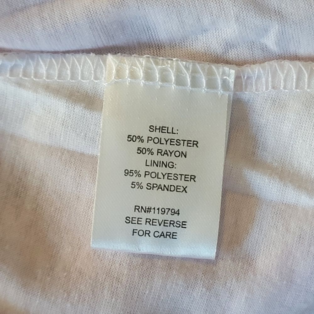One World Elegant Pink and White Asymmetrical Hem Top - NWT - Picture 8 of 11